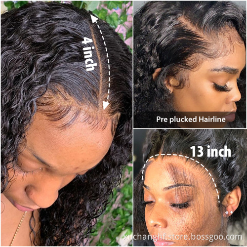 Brazilian Hair 13X6 Lace Frontal Wig For Black Women,Hd Transparent Lace Front Human Hair Wigs,13x4 virgin 360 Lace Frontal Wig